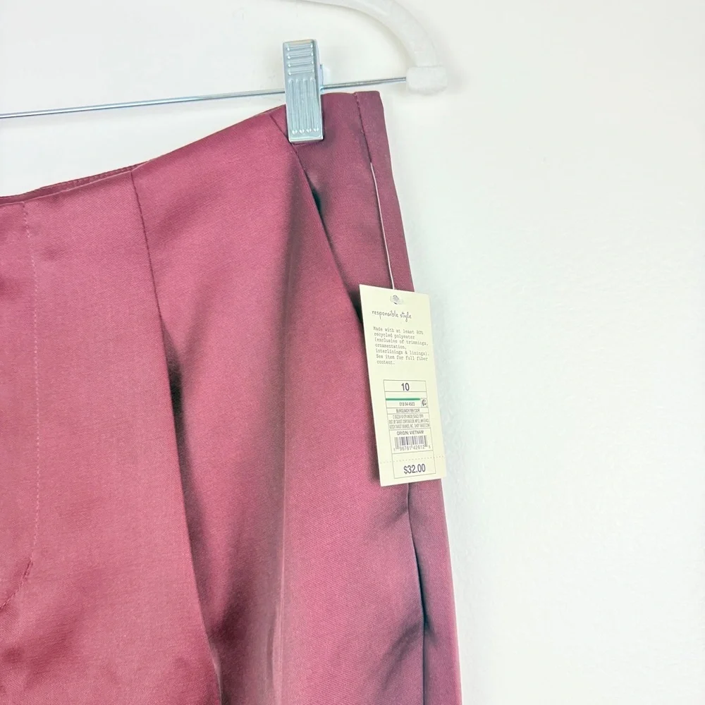 NWT A New Day Burgundy Tailored Ankle Pants Workwear Career - Picture 5 of 6